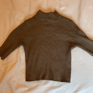 Brown Collared Crop Top